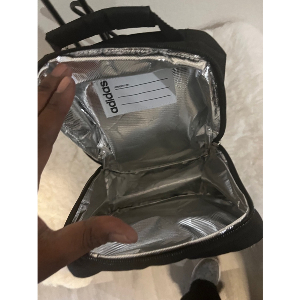 Adidas Santiago Unisex Insulated Small Lunch Bag Compact Black White Rainbow. - Picture 8 of 9